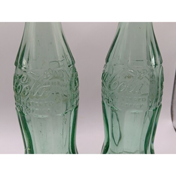 2) Coca Cola Vintage Soda Bottles Green Glass Easton MD & Havre De Grace USA Cap - Picture 9 of 14